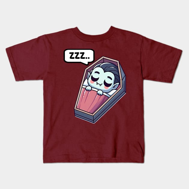 Cute Sleeping Vampire Kids T-Shirt by Doodles of Darkness